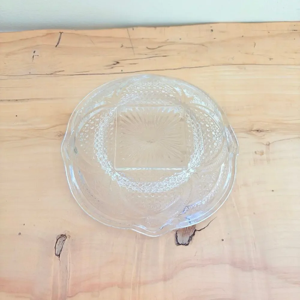 Antiq 1898 EAPG Glass Domed Butter Dish Early American Pattern Cheese Dish